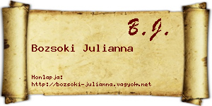 Bozsoki Julianna névjegykártya